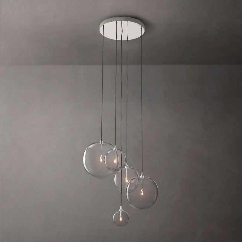 Glass Globe Mobile Cluster Bed Room Chandelier 28"