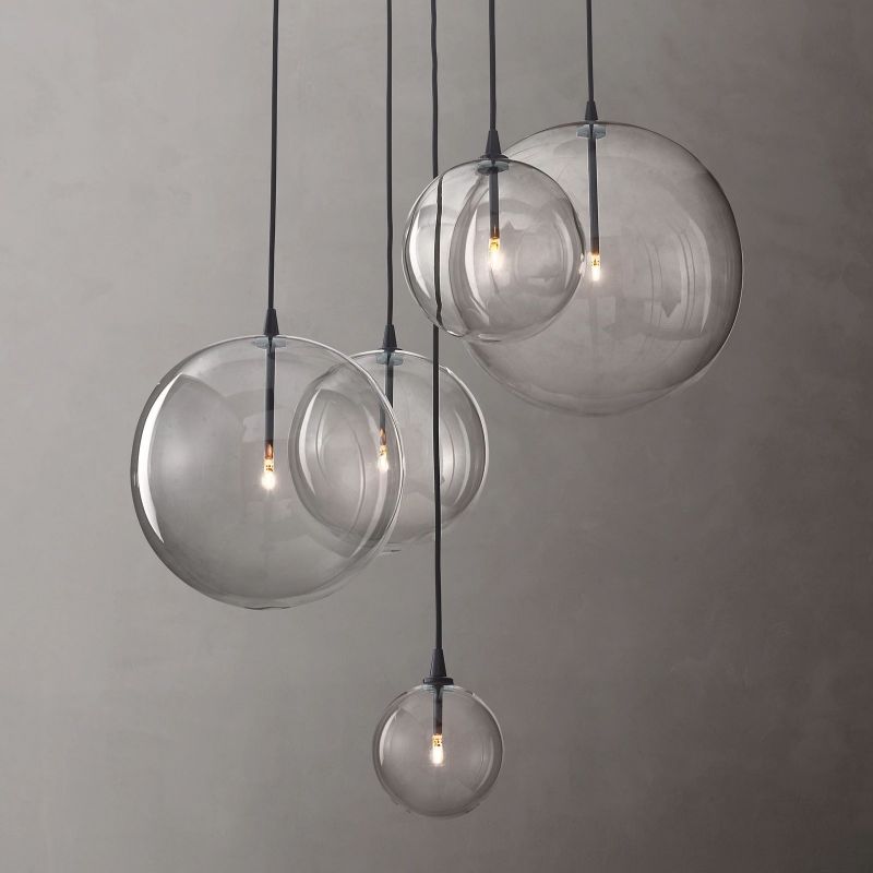Glass Globe Mobile Cluster Bed Room Chandelier 28"