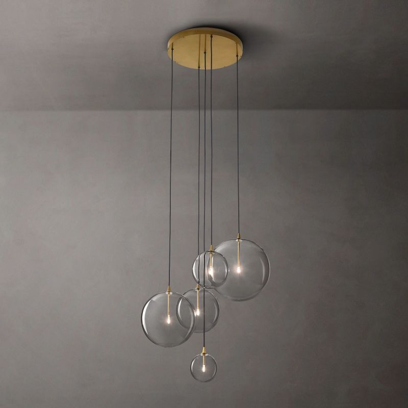 Glass Globe Mobile Cluster Bed Room Chandelier 28"