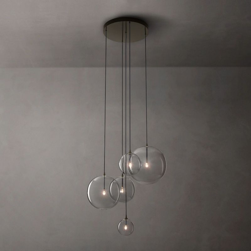 Glass Globe Mobile Cluster Bed Room Chandelier 28"