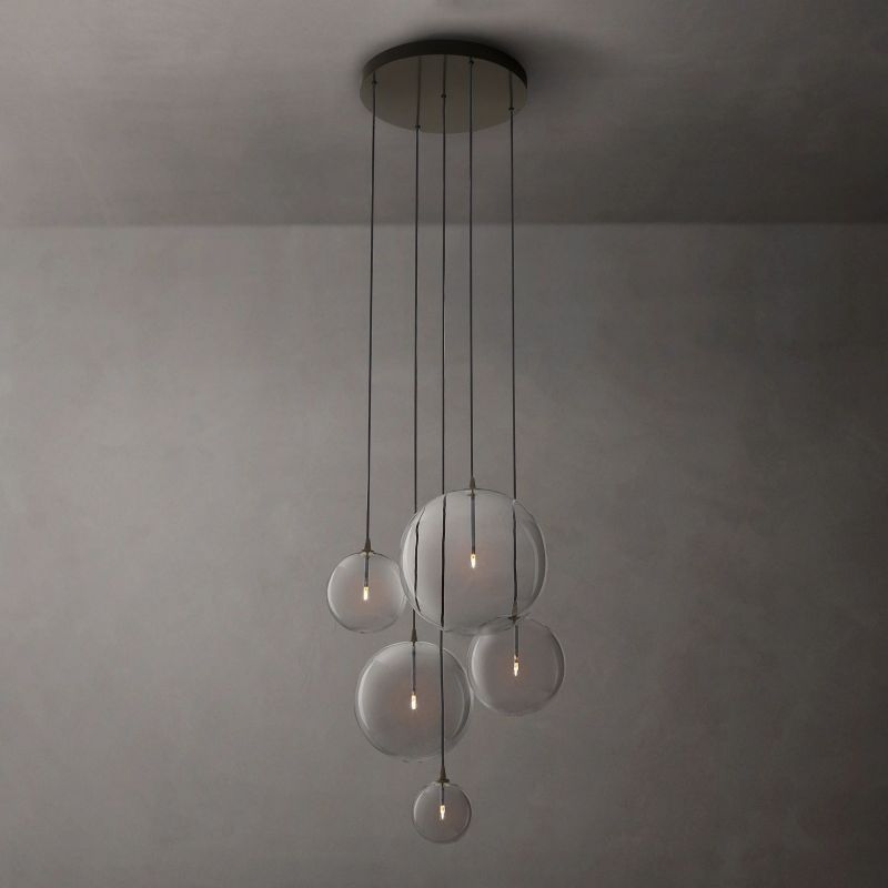 Glass Globe Mobile Cluster Bed Room Chandelier 28"