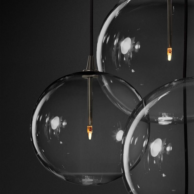 Glass Globe Mobile Cluster Living Room Chandelier 44"