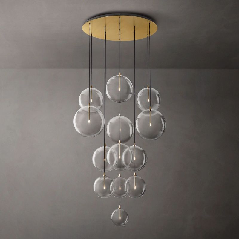 Glass Globe Mobile Cluster Living Room Chandelier 44"