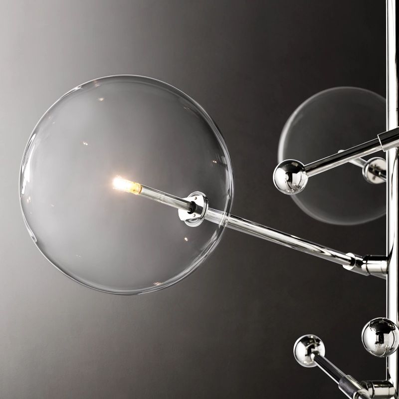 Glass Globe Mobile Six-arm Living Room Chandelier 40"