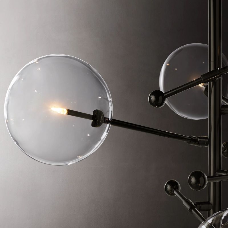 Glass Globe Mobile Six-arm Living Room Chandelier 40"