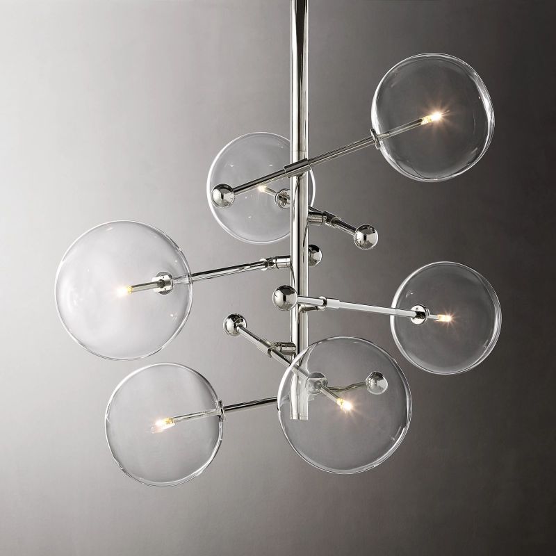 Glass Globe Mobile Six-arm Living Room Chandelier 40"
