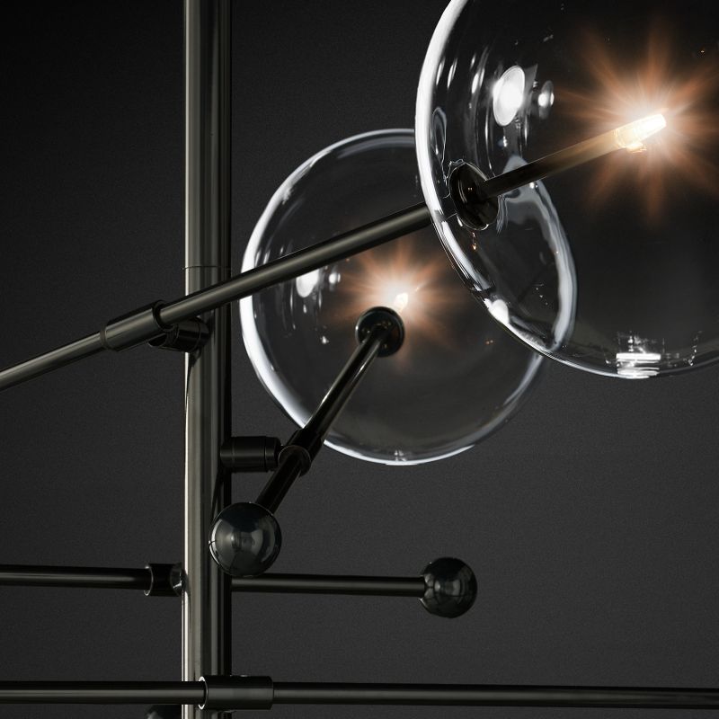 Glass Globe Mobile Six-arm Living Room Chandelier 55"