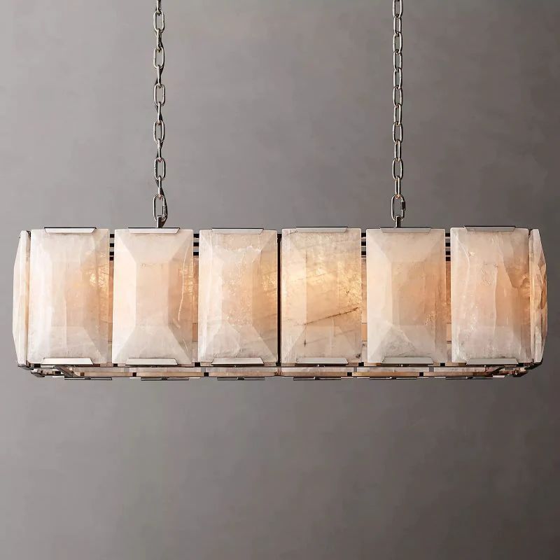 Harlou Alabaster Rectangular Dining Room Chandelier 42"