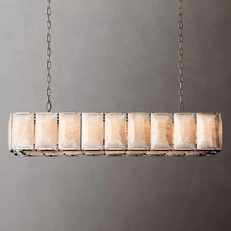 Harlou Alabaster Rectangular Dining Room Chandelier 62"