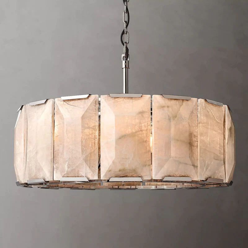 Harlou Alabaster Round Dining Room Chandelier 31"