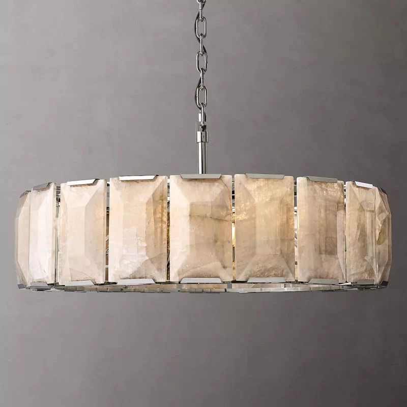 Harlou Alabaster Round Dining Room Chandelier 43"