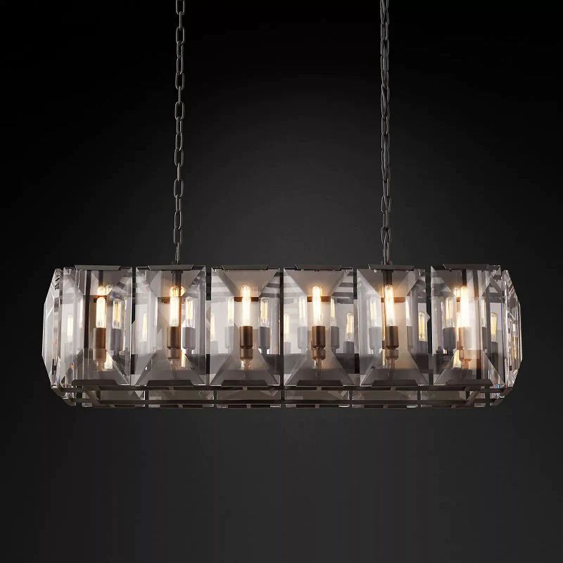 Harlou Crystal Rectangular Dining Room Chandelier 42"