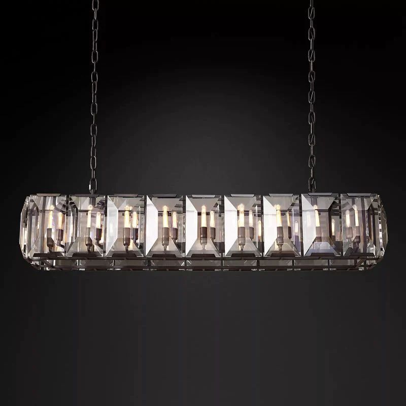 Harlou Crystal Rectangular Dining Room Chandelier 62"