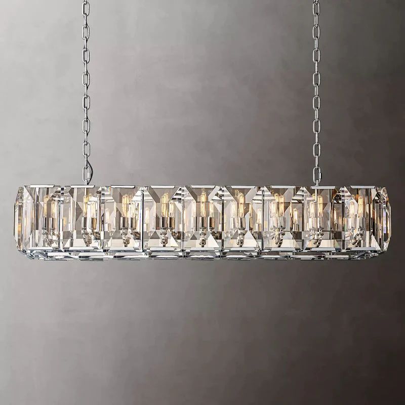 Harlou Crystal Rectangular Dining Room Chandelier 62"