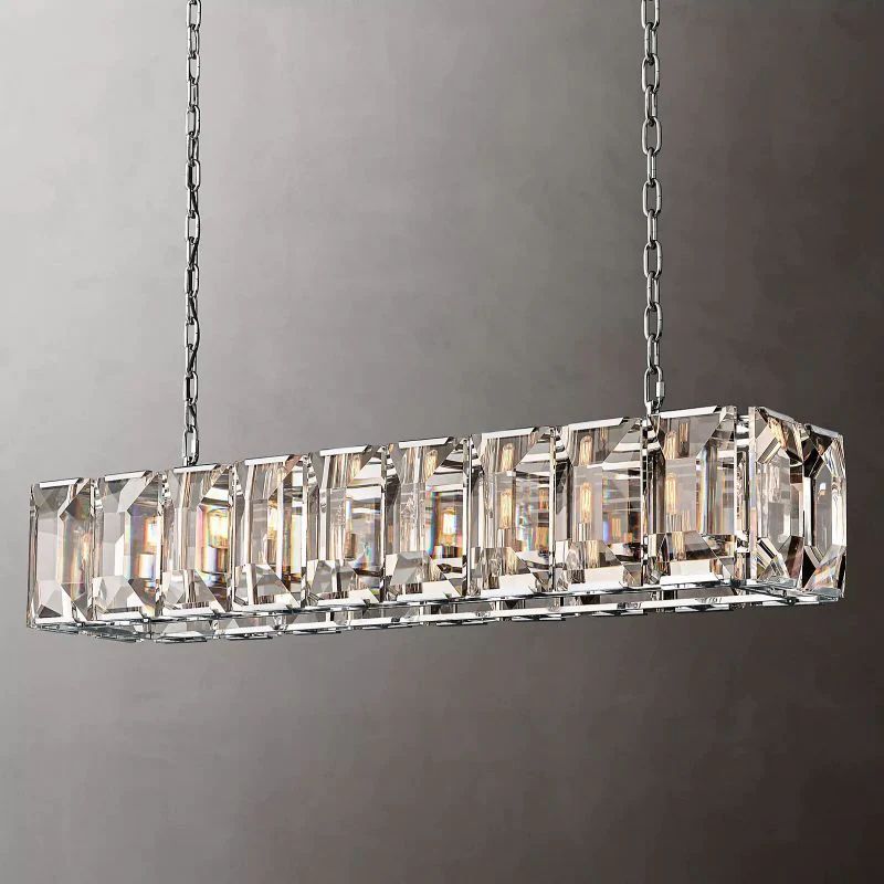 Harlou Crystal Rectangular Dining Room Chandelier 62"