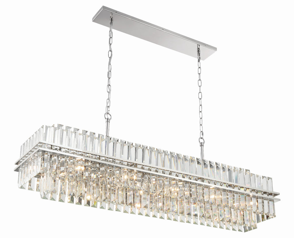 Haky Rectangular Crystal 16 Light Chandelier