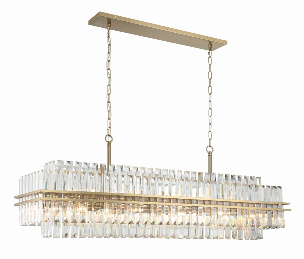 Haky Rectangular Crystal 16 Light Chandelier