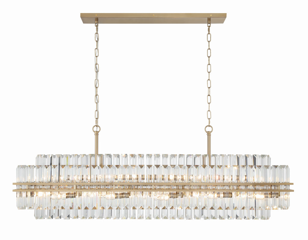 Haky Rectangular Crystal 16 Light Chandelier