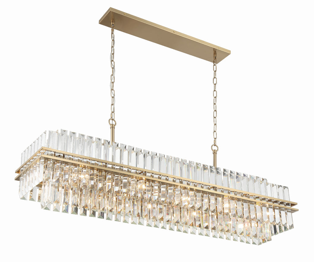 Haky Rectangular Crystal 16 Light Chandelier