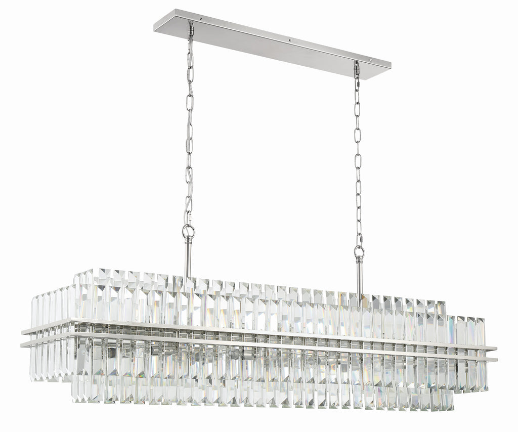 Haky Rectangular Crystal 16 Light Chandelier