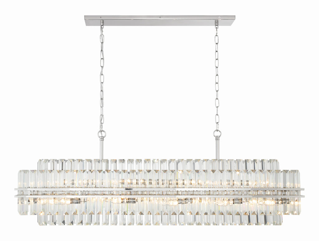 Haky Rectangular Crystal 16 Light Chandelier
