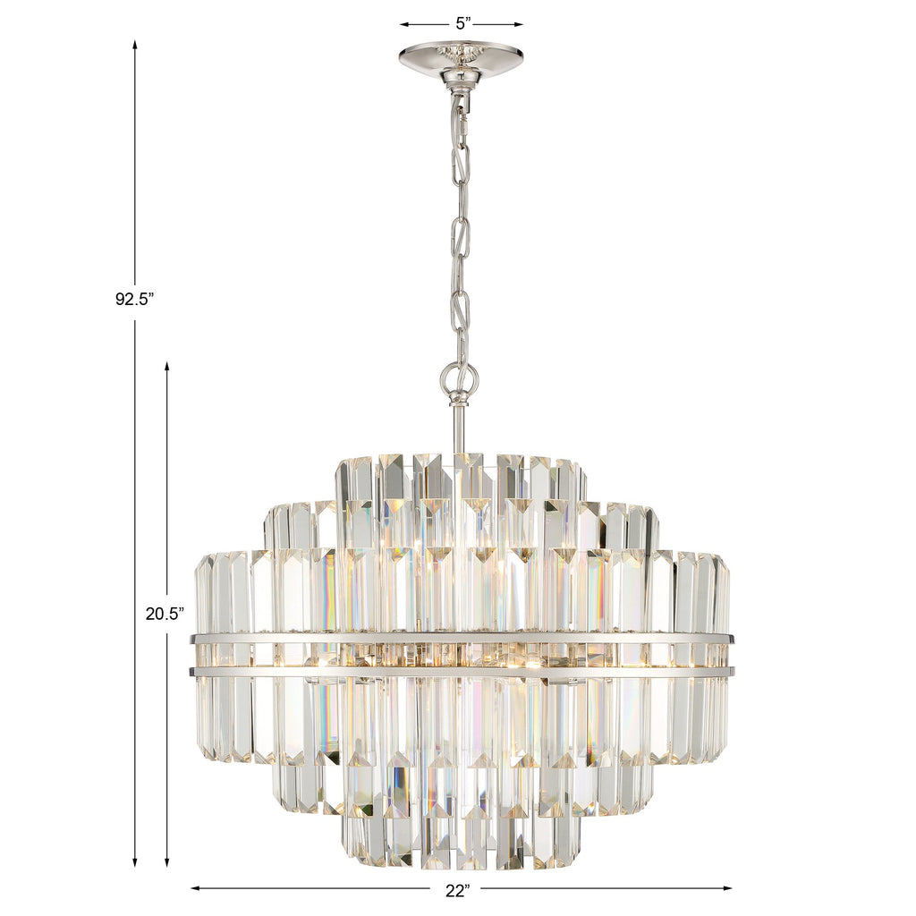 Haky Round Crystal 12 Light Chandelier