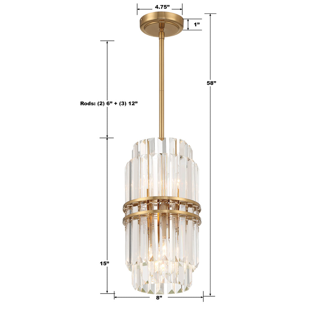 Haky Round Crystal 4 Light Chandelier