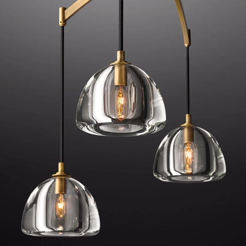 Hemispherical Linear Dining Room Chandelier 54''