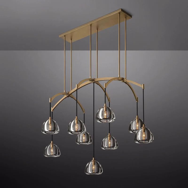 Hemispherical Linear Dining Room Chandelier 54''