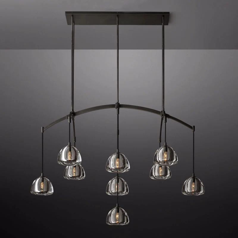 Hemispherical Linear Dining Room Chandelier 54''