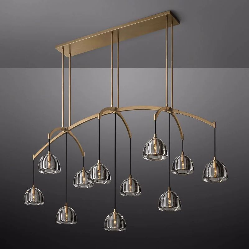 Hemispherical Linear Dining Room Chandelier 72''