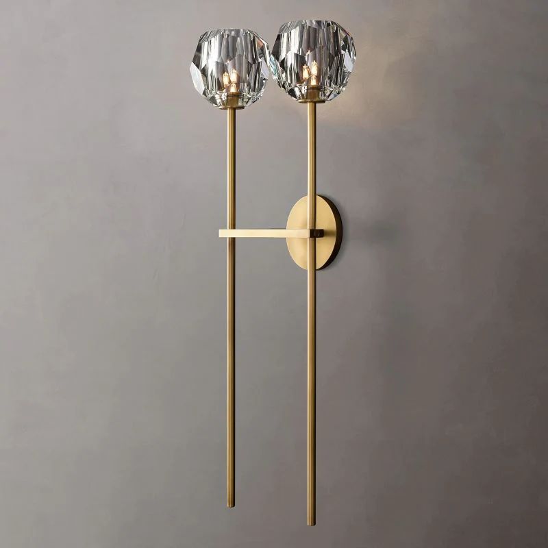 Kristina Clear Glass Double Grand Bathroom Wall Sconce