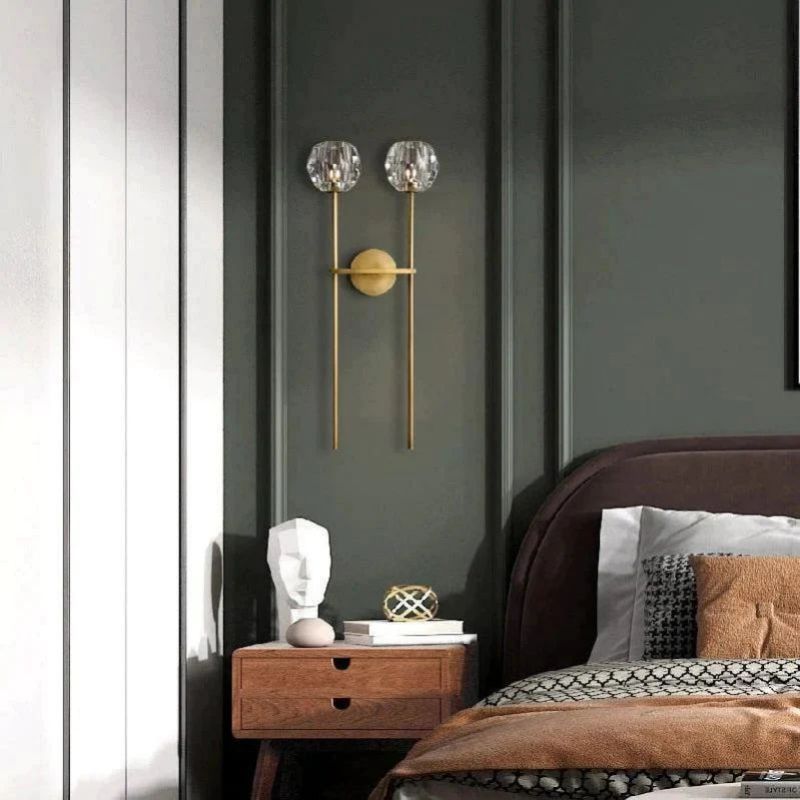 Kristina Clear Glass Double Grand Bathroom Wall Sconce