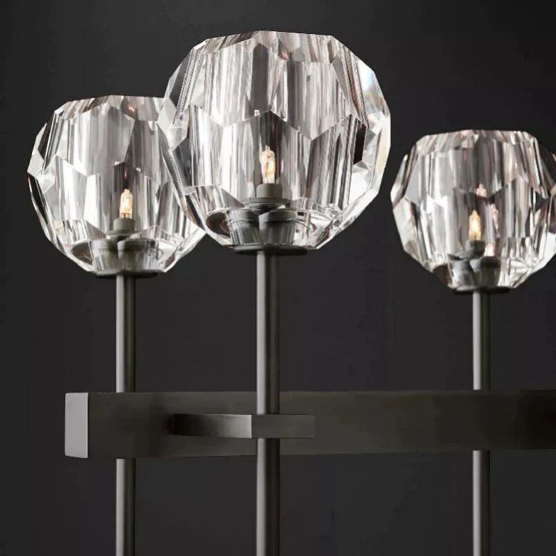 Kristina Glass Double Linear Dining Room Chandelier 60"