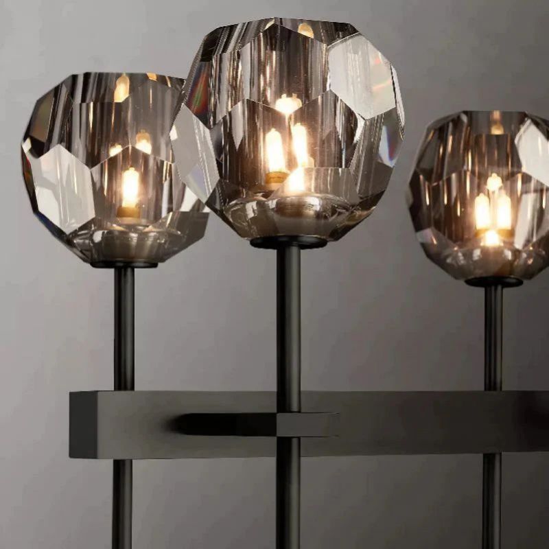 Kristina Glass Double Linear Dining Room Chandelier 60"