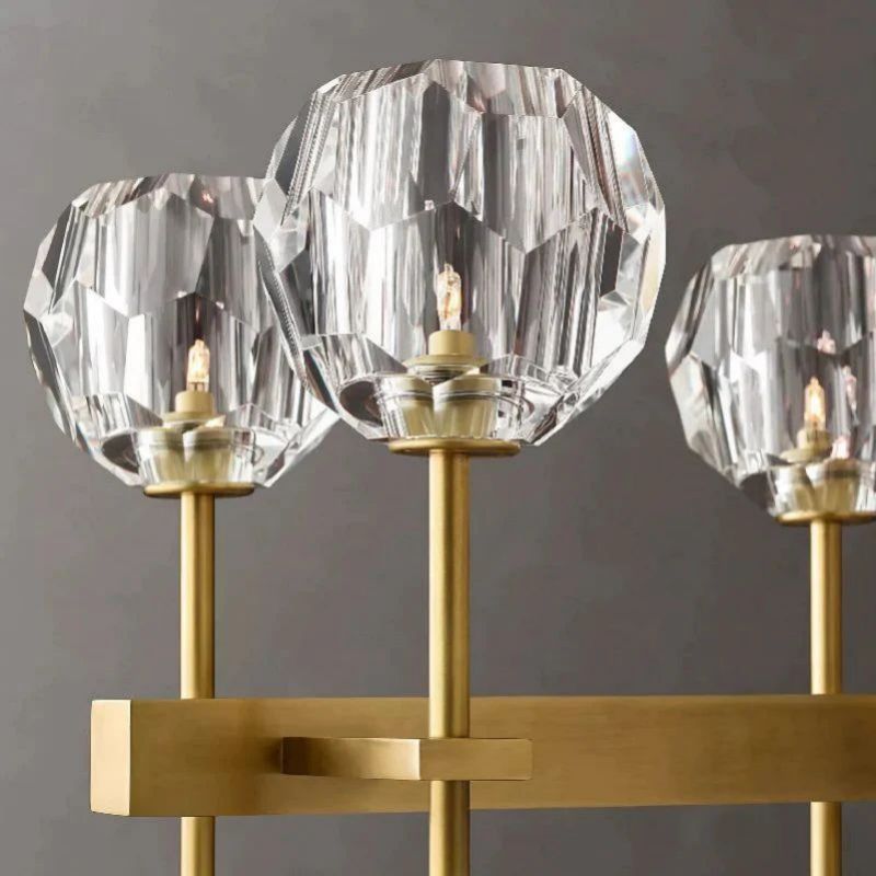 Kristina Glass Double Linear Dining Room Chandelier 60"