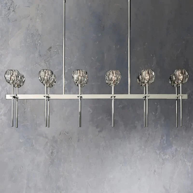 Kristina Glass Double Linear Dining Room Chandelier 60"