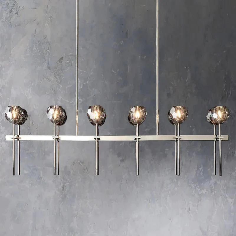 Kristina Glass Double Linear Dining Room Chandelier 60"