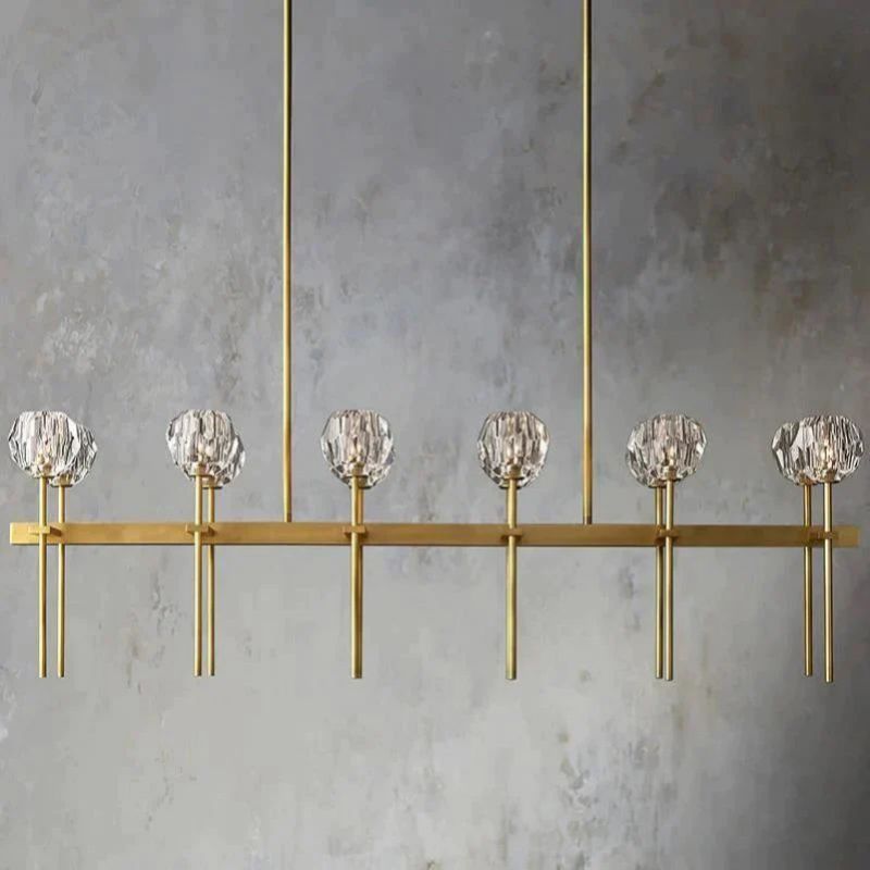 Kristina Glass Double Linear Dining Room Chandelier 60"