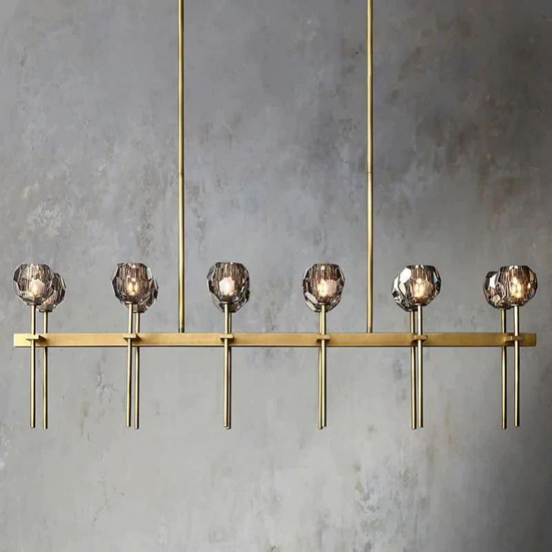 Kristina Glass Double Linear Dining Room Chandelier 60"