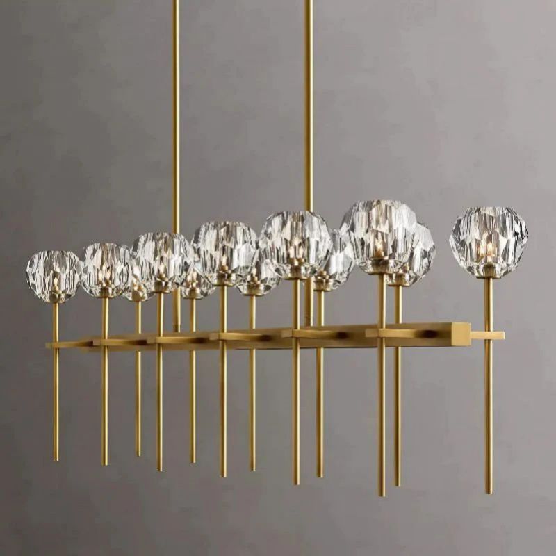 Kristina Glass Double Linear Dining Room Chandelier 60"