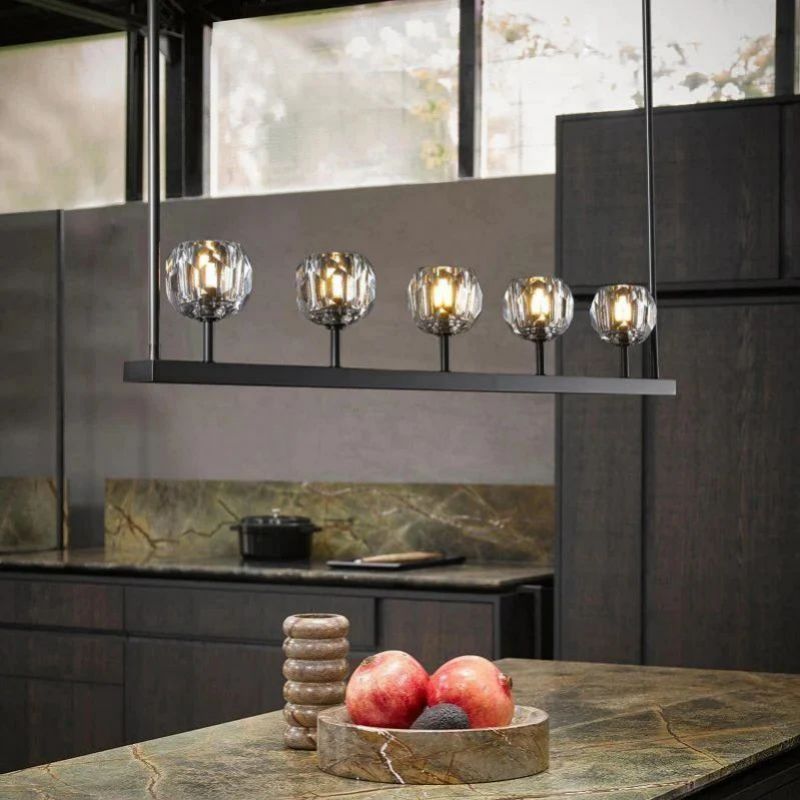 Kristina Glass Linear Dining Room Chandelier 48"