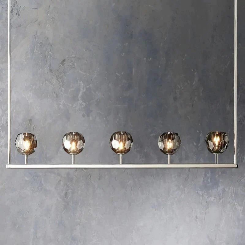Kristina Glass Linear Dining Room Chandelier 48"