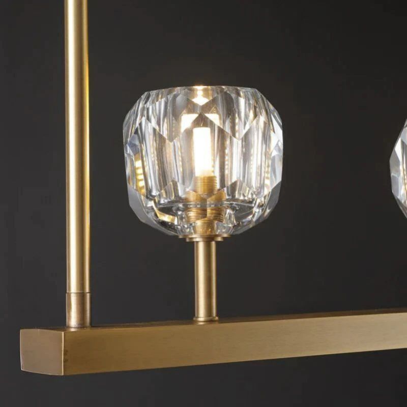 Kristina Glass Linear Dining Room Chandelier 60"
