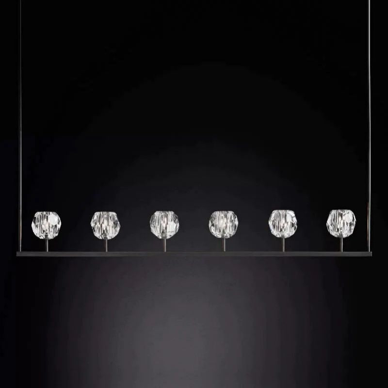 Kristina Glass Linear Dining Room Chandelier 60"