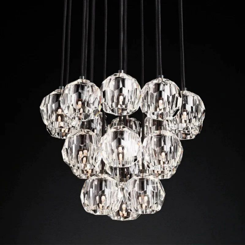 Kristina Glass Round Cluster Chandelier 19"