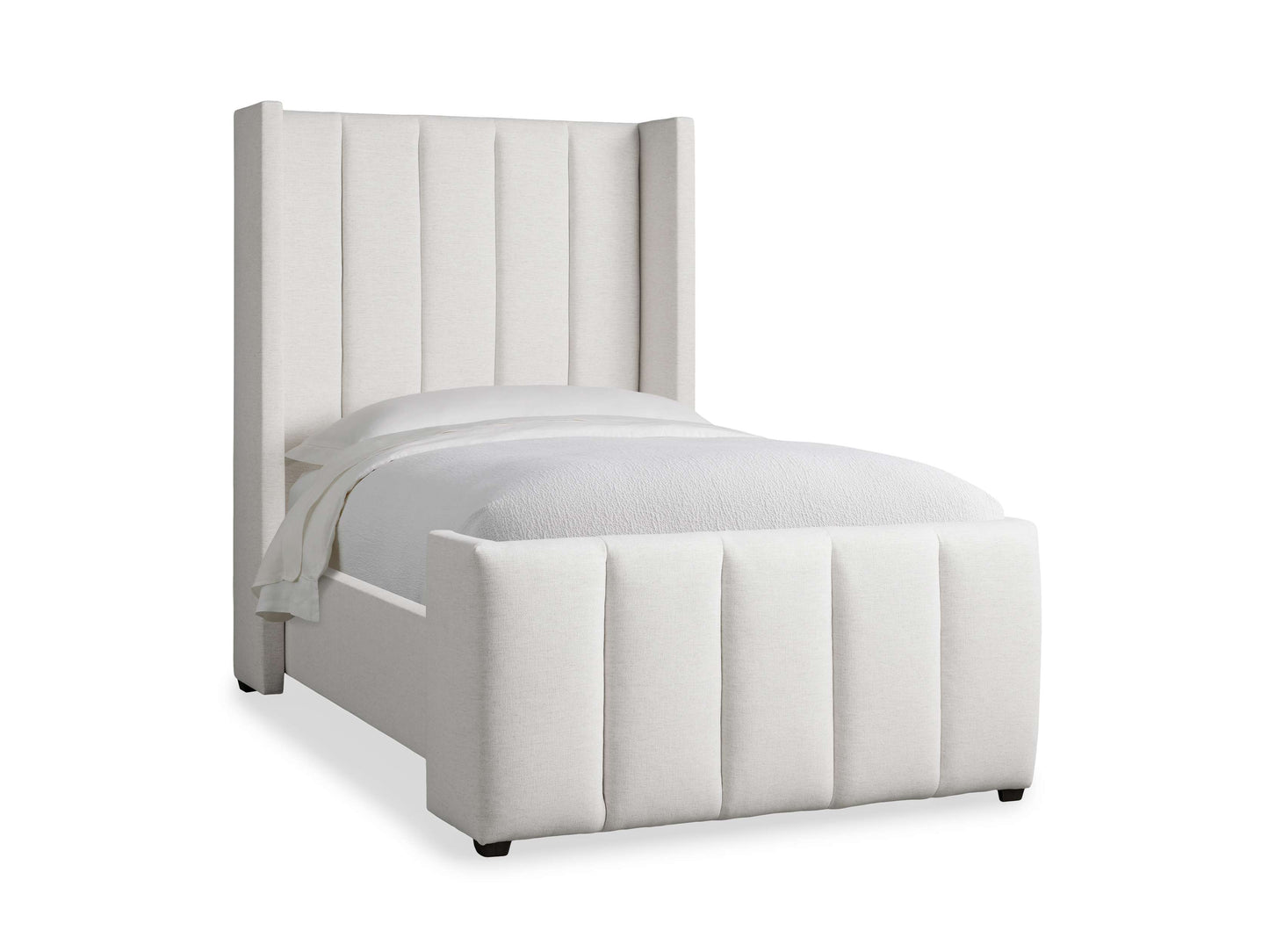 Wyller Channel-Stitched Twin Bed with High Footboard