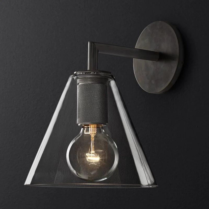 Mechanic Funnel Shade Bathroom Sconce