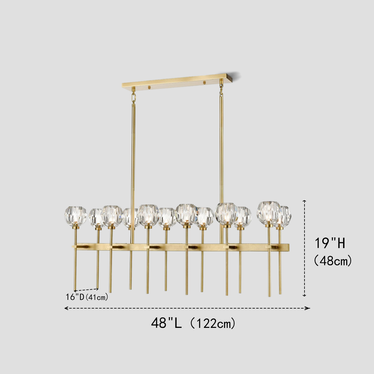 Kristina Clear Glass Linear Dining Room Chandelier