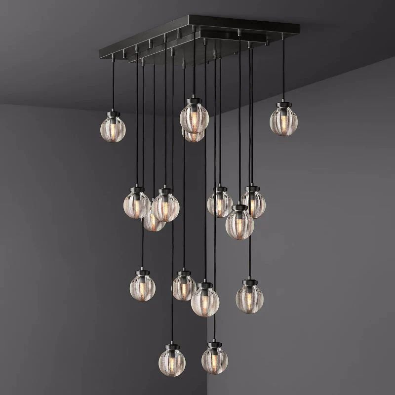 Pearl Rectangle Living Room Chandelier 36"